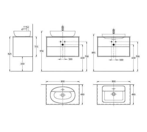 Тумба подвесная Kerama Marazzi PLAZA Modern 80x48 см 2 ящика белый PLB.M.80.2\WHT.V