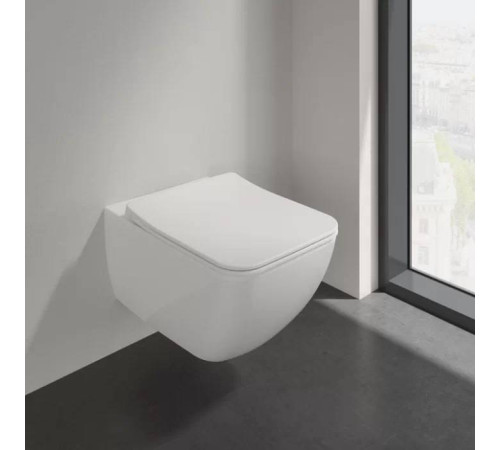 Унитаз подвесной Villeroy & Boch Venticello безободковый с сиденьем SlimSeat микролифт CeramicPlus 4611RSR1