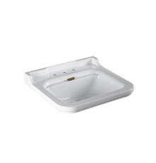 Раковина Kerasan Waldorf 60х55 см 3 отверстия керамическая белый/бронза 4140K1/811393br