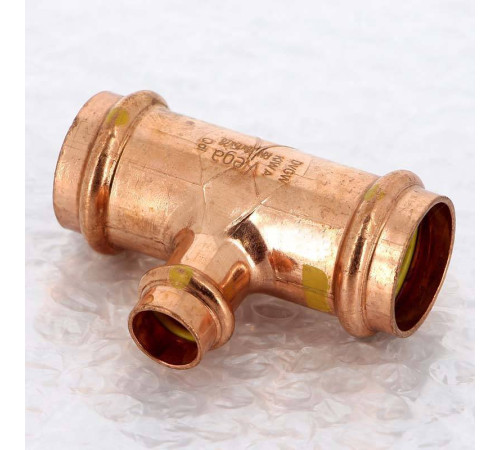 Тройник пресс медный Viega Profipress G 28x15x28 мм 346058