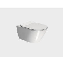 Унитаз подвесной GSI KUBE X 550x360 мм Genius Flush с крепежом белый глянцевый 9413FR511