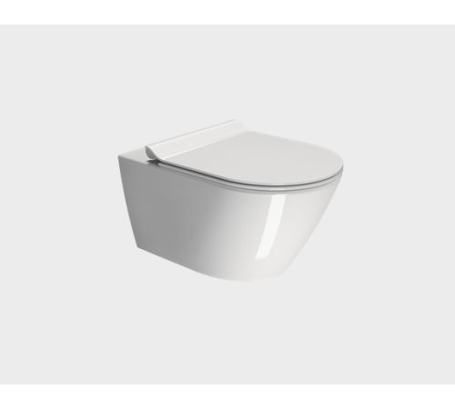 Унитаз подвесной GSI KUBE X 550x360 мм Genius Flush с крепежом белый глянцевый 9413FR511