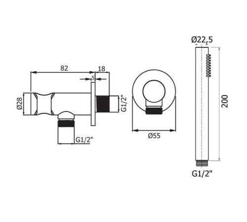 Душевой гарнитур с запорным клапаном Plumberia Selection IXO шланг 150 см белый матовый HST3018BO