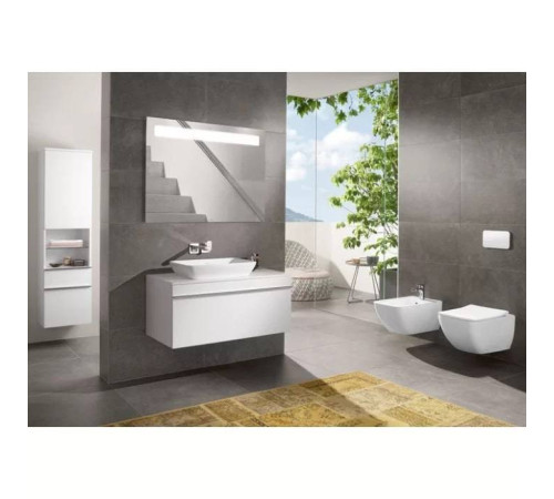 Унитаз подвесной Villeroy & Boch Venticello безободковый с сиденьем SlimSeat микролифт CeramicPlus 4611RSR1