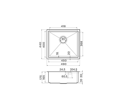 Кухонная мойка Omoikiri Kasen 49-16-INT-LG 49x44 см нерж. сталь светлое золото 4997054