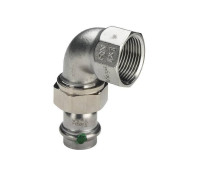 Отвод переходной 90° Viega Sanpress inox 22 мм x 3/4 ВР нержавеющая сталь 437329