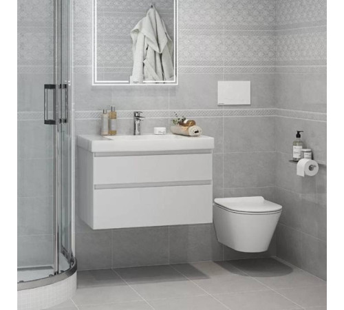 Унитаз подвесной Kerama Marazzi Cubo безободковый с сиденьем белый глянцевый CU.wc.02