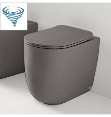 Унитаз безободковый пристенный Kerasan Nolita 55х35 см Tornado с креплениями WB5N серый матовый 531989