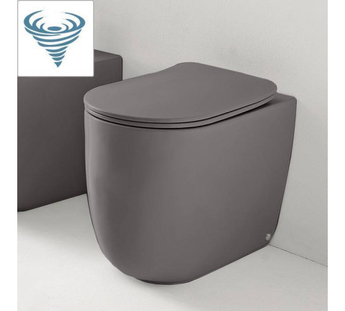 Унитаз безободковый пристенный Kerasan Nolita 55х35 см Tornado с креплениями WB5N серый матовый 531989