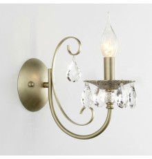 Бра с хрусталем 3305/1 белый с золотом / прозрачный хрусталь