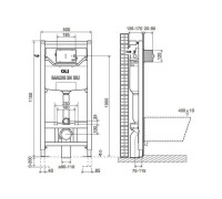 Инсталляция для унитаза OLI 120 ECO Sanitarblock пневматическая 879235/879593