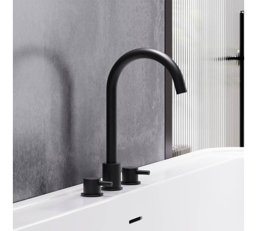 Смеситель для раковины AM.PM Scandinavian Pure на 3 отверстия черный матовый 360200300