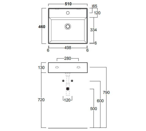 Раковина подвесная Simas Agile 51х46 см 1 отверстие с переливом белый матовый AG51 bi matt