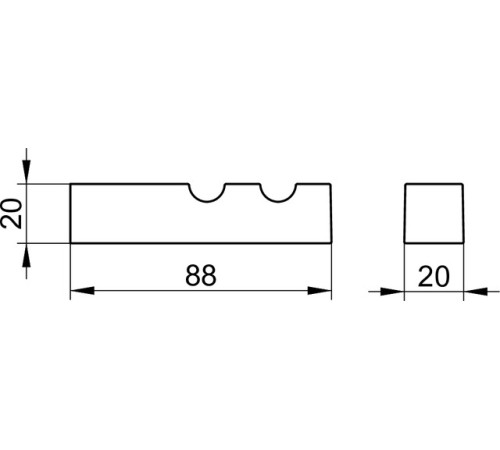 Крючок для полотенца двойной KEUCO EDITION 90 Square хром 19115 010000