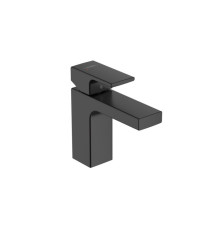 Смеситель для раковины hansgrohe Vernis Shape 100 однорычажный со сливным гарнитуром матовый черный 71561670