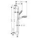 Душевой гарнитур Hansgrohe Crometta 100 Vario со штангой 65 см хром/белый 26533400
