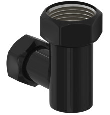 Уголок переходной Стилье G 1 НГ - G 3/4 НГ черный глянцевый 172001-1034