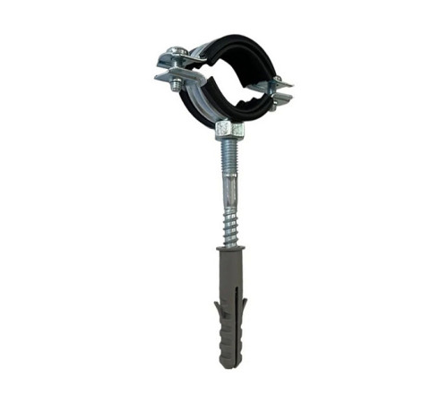 Хомут сантехнический обрезиненный Империал 1 32-35 мм M8 со шпилькой и дюбелем 18-010