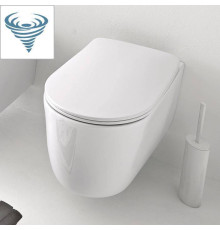 Унитаз безободковый подвесной Kerasan Nolita 55х35 см Tornado с креплениями белый глянцевый 531501