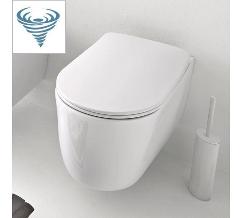 Унитаз безободковый подвесной Kerasan Nolita 55х35 см Tornado с креплениями белый глянцевый 531501