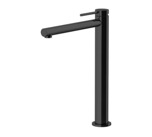 Смеситель для раковины высокий Gattoni Circle One 302 мм с донным клапаном черный матовый 9048/90NO