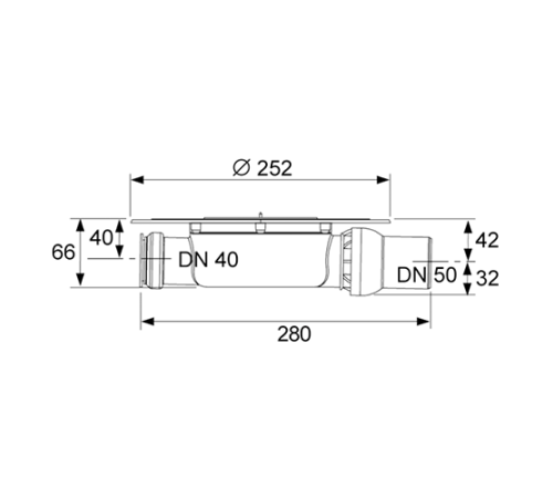 Сифон низкий горизонтальный TECEdrainpoint S DN 50 3601400