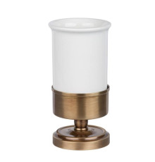 Стакан для зубных щеток настольный Tivoli World Bristol 190 керамический белый бронза TWBR190br