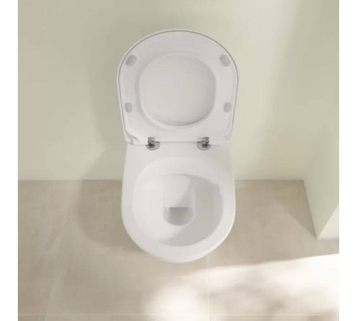 Унитаз подвесной Villeroy & Boch Subway 2.0 безободковый с сиденьем SlimSeat микролифт 5614R201