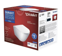 Унитаз подвесной Duravit D-Neo 37x54 см безободковый с сиденьем белый 45770900A1