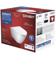 Унитаз подвесной Duravit D-Neo 37x54 см безободковый с сиденьем белый 45770900A1