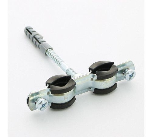 Хомут двойной с резиновым уплотнителем, шпилькой и дюбелем Uni-Fitt 3/8 дюйма (15-19 мм) 850D1800