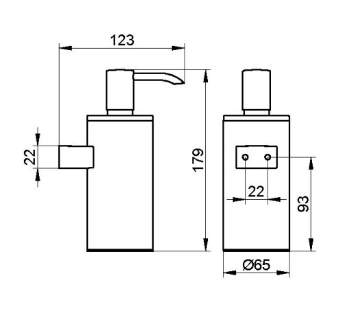 Дозатор для жидкого мыла подвесной Keuco Plan 250 мл хром 14953 010100