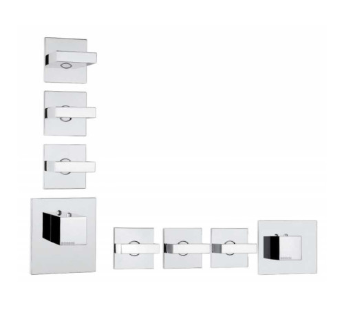 Смеситель для душа термостатический Bossini Rectangular High-Flow внешняя часть хром Z033205.030