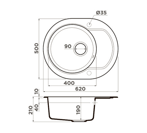 Кухонная мойка Omoikiri Manmaru 62-CA Artgranit 62x50 см карамель 4993352