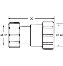 Переходник McAlpine 32х40 мм компрессионный 3240H-WH