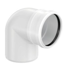 Отвод канализационный однораструбный Uponor Decibel 110 мм 88.5° ПП белый 1000210