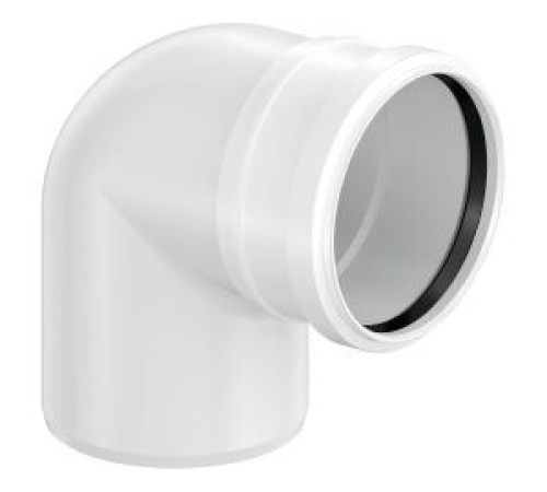 Отвод канализационный однораструбный Uponor Decibel 110 мм 88.5° ПП белый 1000210