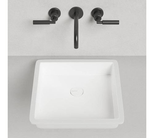 Раковина встраиваемая снизу Salini Marea 42х42х13 см S-Stone белый матовый 1802207M