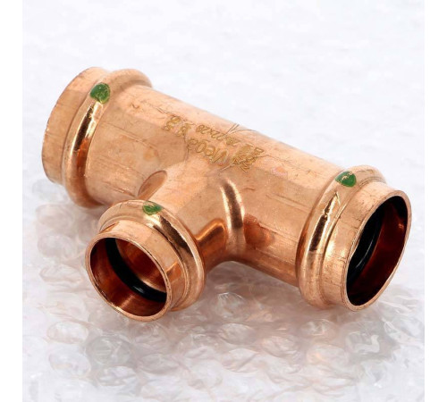 Тройник пресс медный Viega Profipress 28x22x28 мм 295196