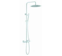 Душевая стойка с верхним душем Boheme Uno 26.5х32х140 см белый матовый 468-MW