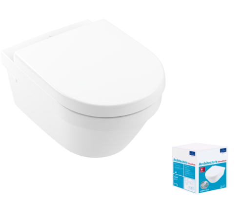 Унитаз подвесной Villeroy & Boch Architectura 370х530х330 мм альпийский белый 4694HR01