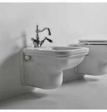 Биде подвесное Kerasan Waldorf 55х37 см 1 отверстие белый хром 4125K1bi/cr*1