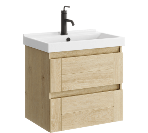 Тумба подвесная AQUATON Astrid 2 ящика дуб давос 568х400х540 мм AST0106DD