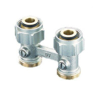 Узел радиаторный прямой Oventrop Multiflex F ZB 3/4 x 3/4 EK никелированный 1015813