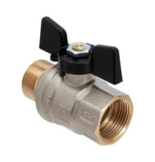 Кран шаровой Hoobs ORION 3/4 НР/ВР ручка-бабочка черный 15143H