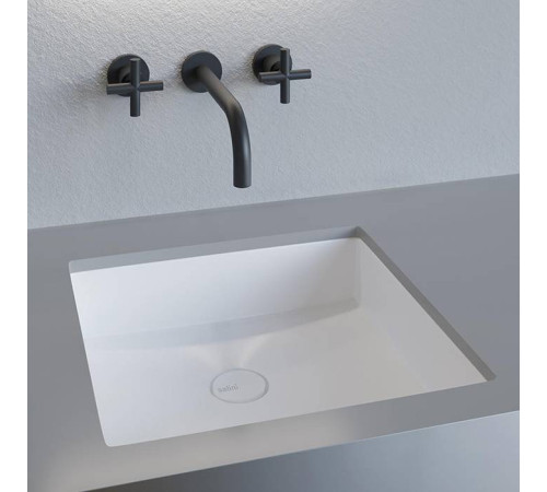 Раковина встраиваемая снизу Salini Marea 42х42х13 см S-Stone белый матовый 1802207M