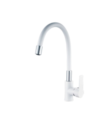 Смеситель для кухни комбинированный Haiba HB70113-8 с гибким изливом белый/хром HB70113-8