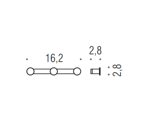 Крючок тройной Colombo Design Mini хром CD117.CR