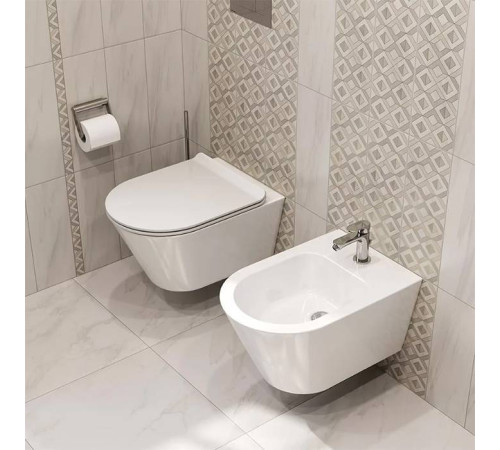 Унитаз подвесной Kerama Marazzi Plaza Modern безободковый белый глянцевый PLMR.wc.02