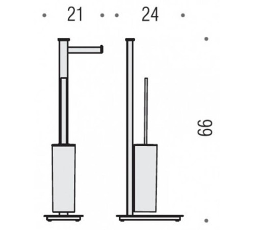 Стойка напольная с держателем бумаги и ершиком Colombo Design Units DX B9107D.NM